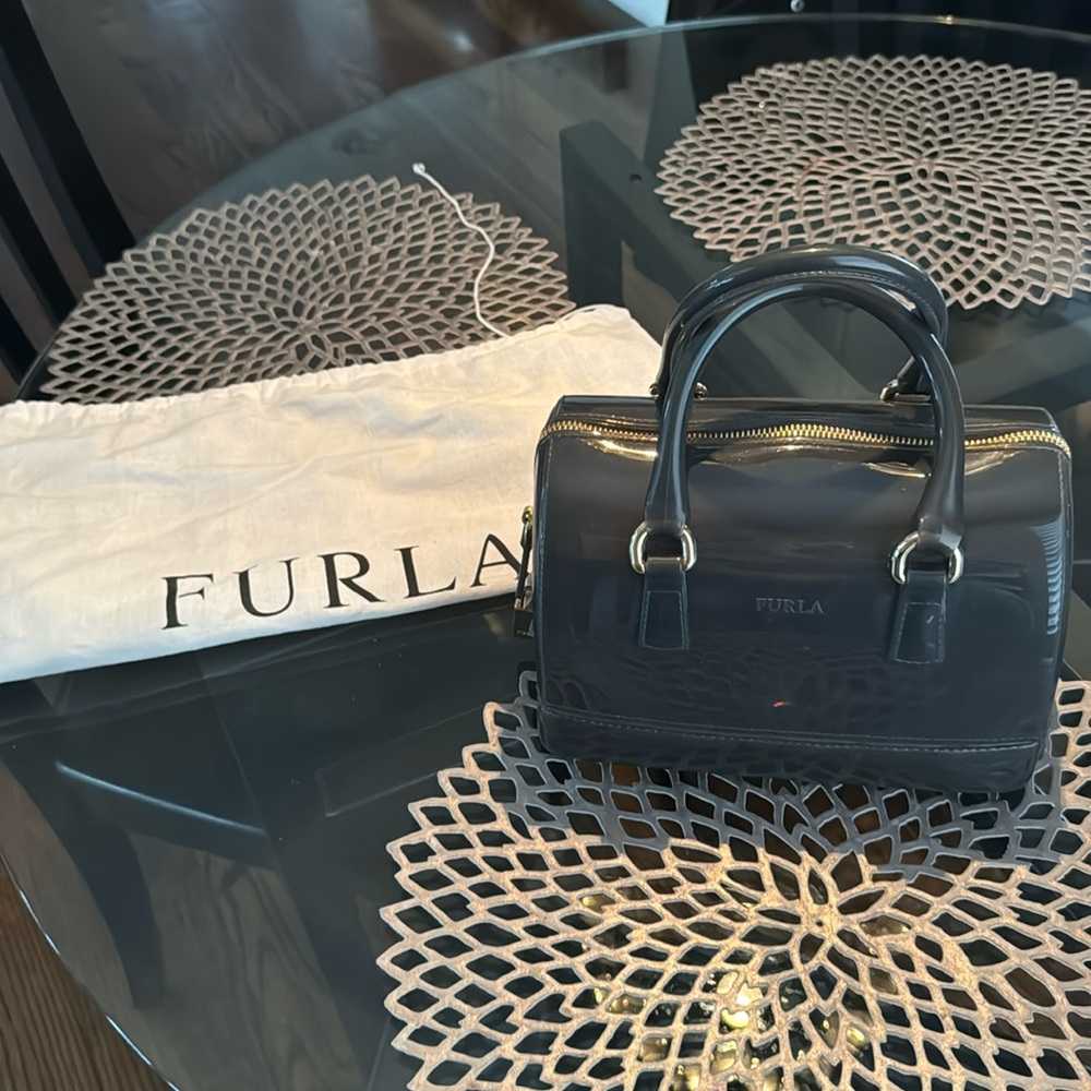 Furla Gray Plastic mini handbag! Purchased from Neiman’s. Bag included.